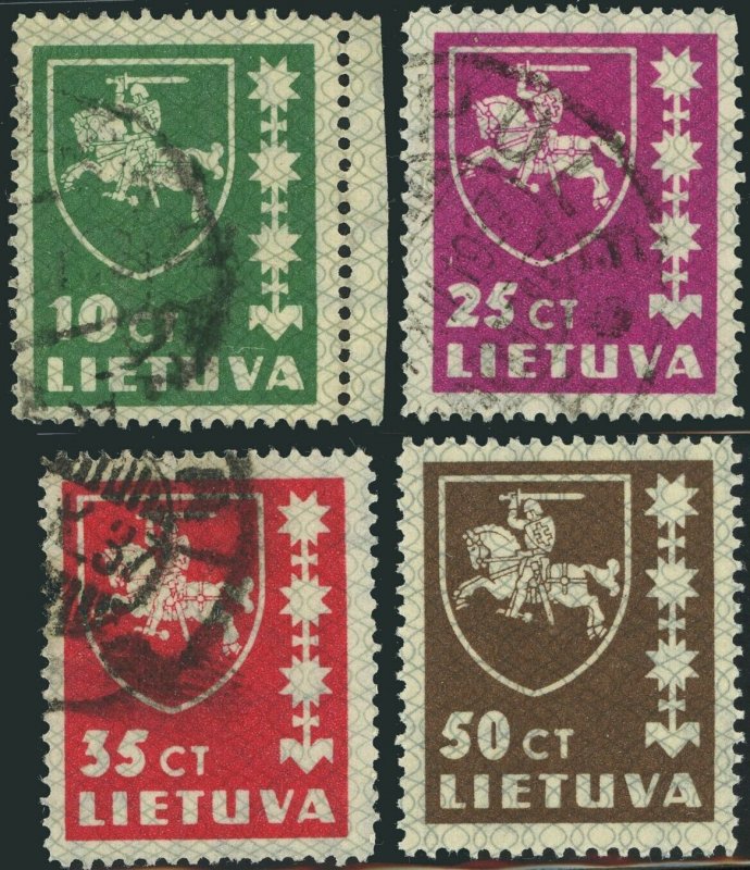 Lithuania #301-304 Arms Postage Stamps Europe 1937-1939 Used