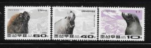 Korea 1994 Marine Life Seal Elephant Fur Sc 3342-3344 MNH A3223