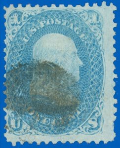 US SCOTT #92 Grilled Stamp, Used-Fine, Cork Cancel, SCV $425.00, BARGAIN PRICED!