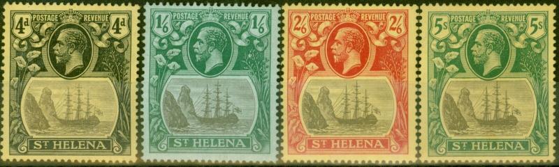 St Helena 1922-23 set of 4 to 5s SG92-95 V.F Very Lightly Mtd Mint