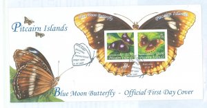 Pitcairn Islands 615 2007 Butterflies (two stamps on mini-sheet) on an unaddressed, cacheted first day cover.