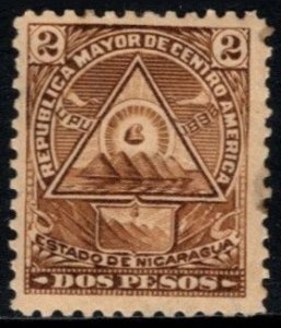 1898 Nicaragua Scott #- 108 2 Pesos Coat of Arms Watermarked Unused