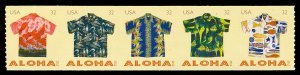 Scott 4597-4601 32c Aloha Shirts Coil Strip Mint VF NH Face $1.60 Cat $10