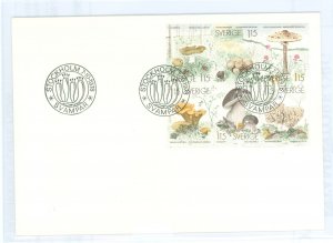 Sweden 1259-64 1978 complete pane of 6 on U/A FDC; edible mushrooms, plants, flora