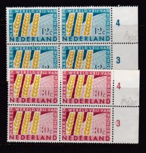 Netherlands Scott# 413-414 MNH Blocks of 4