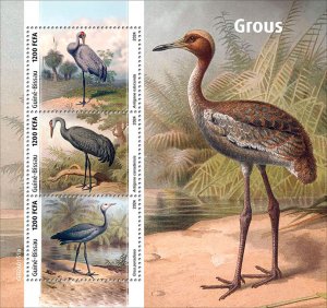 GUINEA-BISSAU  2024 CRANES SHEET & SET OF TWO SOUVENIR SHEETS MINT NH