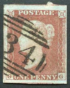 1841 Penny Red (GG) Four Margins No Faults