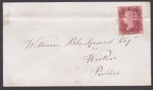 GB SCOTLAND 1863 1d red on cover INNERLEITHEN TO PEEBLES, scarce cds pmk...A1995