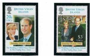 British Virgin Is 908-09 MNH 1999 Prince Edward Wedding (ak2300)