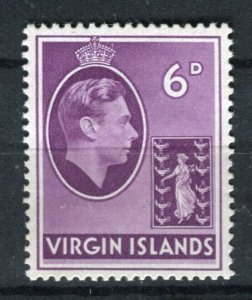 BRITISH VIRGIN ISLANDS; 1938 early GVI issue fine Mint hinged 6d. value