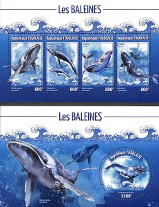 Togo 2019, Whales 2 s/s, MNH