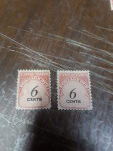 1959 Postage Due 6c Normal & double impression of value