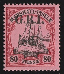 NEW GUINEA - GRI 1914 'GRI 8d' 5mm Marshall Yacht 80pf. Only 490 printed. 