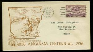 782 ARKANSAS  FDC LITTLE ROCK, AR PLANTY #P56a DEE'S STAMP HOUSE CACHET