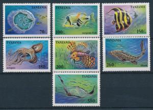 [26515] Tanzania 1995 Marine Life Octopus Shark Fish MNH