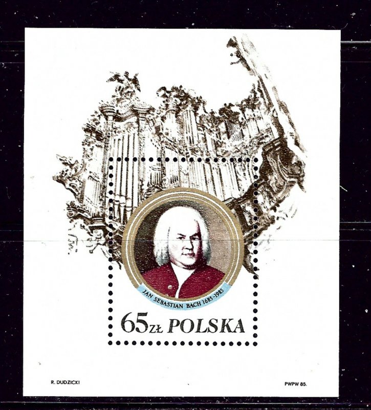 Poland 2712 MNH 1985 Bach S/S