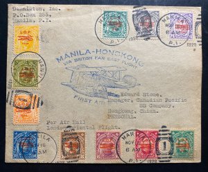 1928 Manila Philippines First Flight Airmail Cover To Hong Kong China Far East
