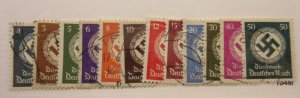 GERMANY, Scott: O92-O103, NO WMK, USED (Some CTO), Lot25, Cat $441.95