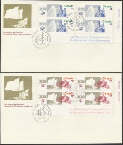 1976 #687-688 $1-2 Olympic Sites FDCs Plate Blocks Canada Post Cachets