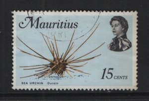 Mauritius  #344  used   1969  marine life  15c