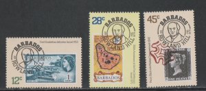 Barbados # 491-493 & 494, Stamp on Stamp, Souvenir Sheet, Mint NH, 1/2 Cat.