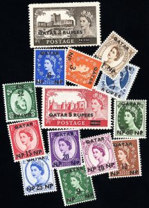 Qatar Stamps # 1-15 MLH VF Scott Value $41.00