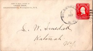 United States New York Goldenbridge 1907 doane 3/5  1894-1943  Postal Station...