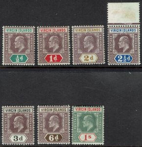 BRITISH VIRGIN ISLANDS 1904 KEVII ½D TO 1/-
