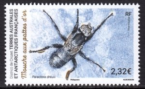 TAAF FRANCE ANTARCTIC 2023 INSECTS INSECTES INSEKTEN FLY GOLD PRINT FSAT
