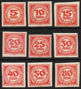 Austria Sc #J93-J101 Mint Hinged