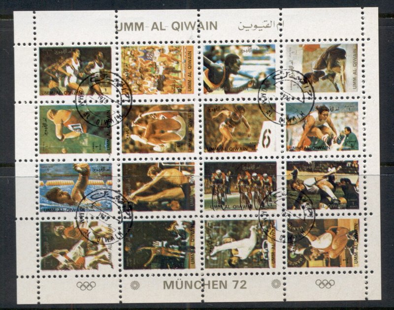 Umm al Qiwain 1972 Summer Olympics Munich sheetlet small format CTO