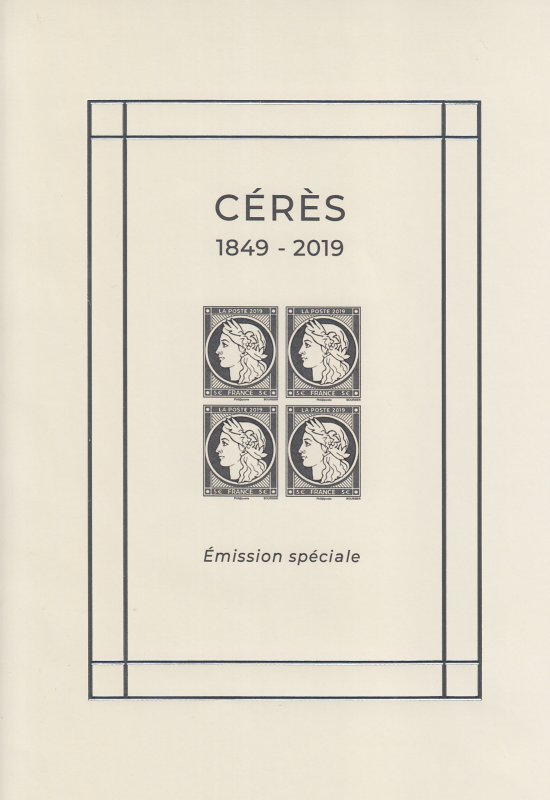2019 France Ceres Anniversary Special MiniSheet (Scott NA) MNH