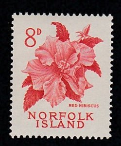 Norfolk Island # 33, Flower - Red Hibiscus, Mint NH
