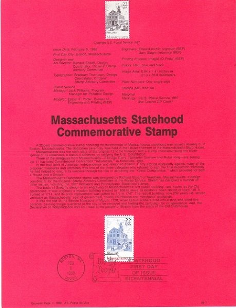 US SP805 Massachusetts Souvenir Page #2341