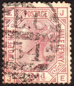 1876, Great Britain, 2 1/2p, Used, Plate 12, Sc 67, Sg 141