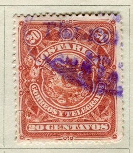 COSTA RICA; 1892 early classic Soto issue fine used 20c. value