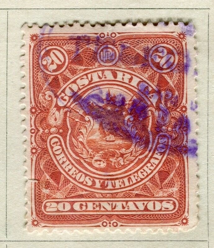 COSTA RICA; 1892 early classic Soto issue fine used 20c. value