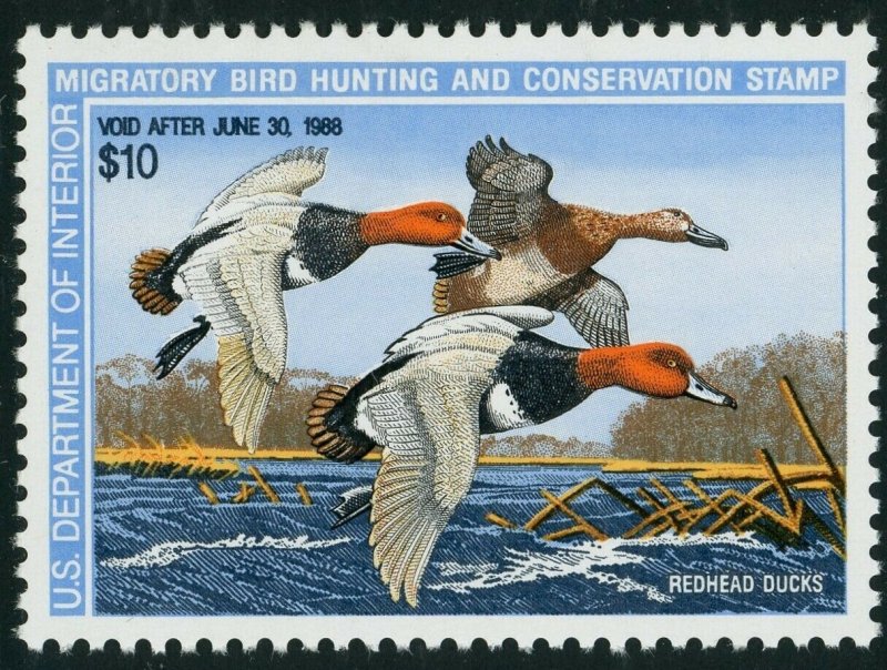  RW54 Redheads Federal Duck Stamp $10.00 MNH Single   