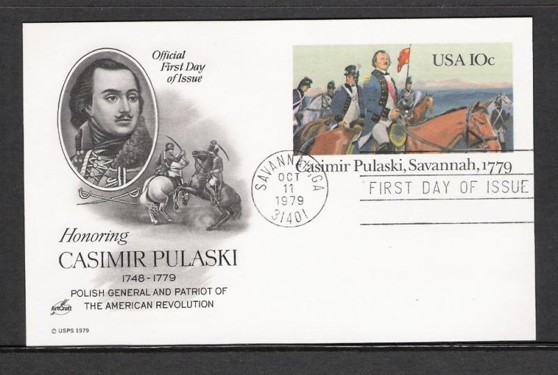 US #UX79 Pulaski Postal Card FDC