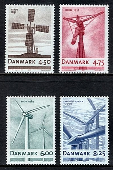 Denmark #1374-1377 Windmills