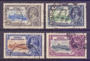 Straits Setts Scott 213/216 - SG256/259, 1935 Silver Jubilee Set used