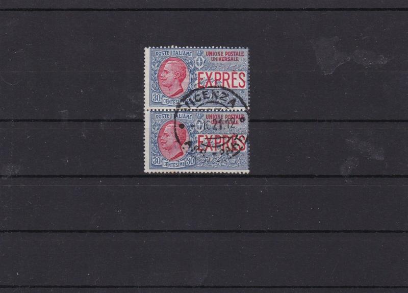 italy 1908 express used stamps pair ref 6938