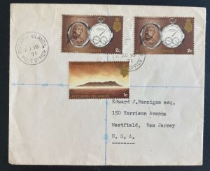 1971 Pitcairn Island Cover  To Westfield NJ USA