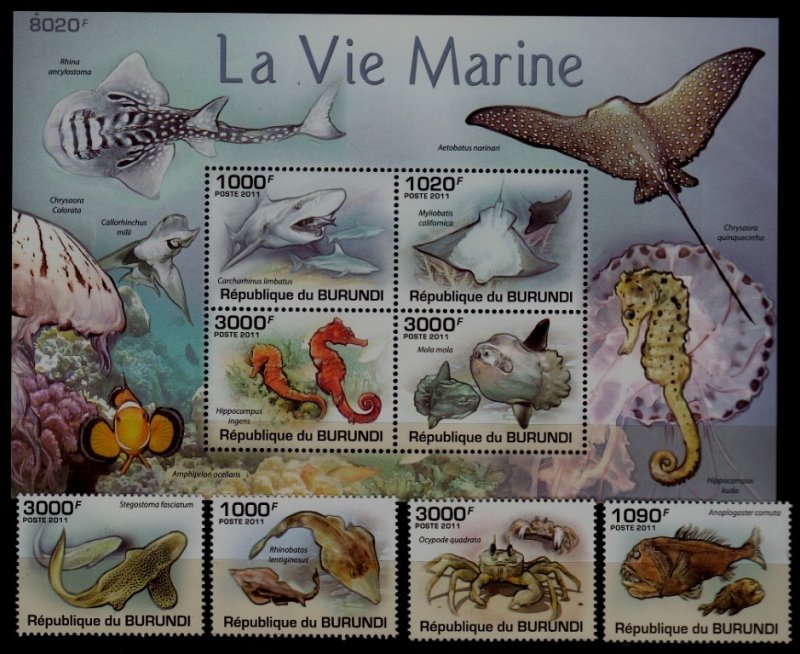Burundi 892-96 MNH Fishes SCV30