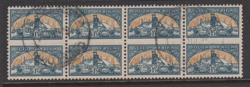 South Africa Sc#107 Used Block of 8