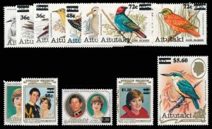 Cook Islands - Aitutaki 1983 Surcharges set complete superb MNH. SG 447-465.