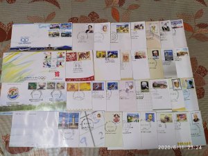 India 2012 Year Pack of 33 FDCs on Olympic Games Lighthouse Joints Issue Wildlif