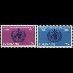 SURINAM 1968 - Scott# 352-3 WHO 20th. Set of 2 NH