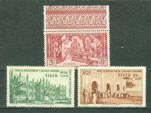 NIGER 1942 WELFARE  #CB1-3 SET MINT NO THINS...$1.05