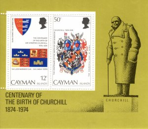 Cayman Islands 1974 Birth Centenary Sir Winston Churchill, Mini Sheet [Mint]